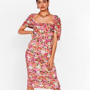 Nasty Gal - painted floral dress - US SIZE 4